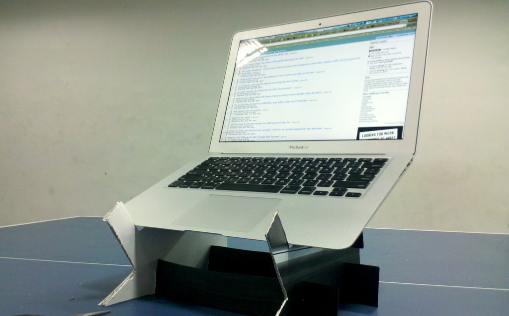 MacBook Air with its stand